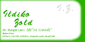 ildiko zold business card